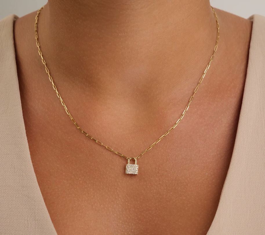 Mini Lock Diamond Pendant - Image 2