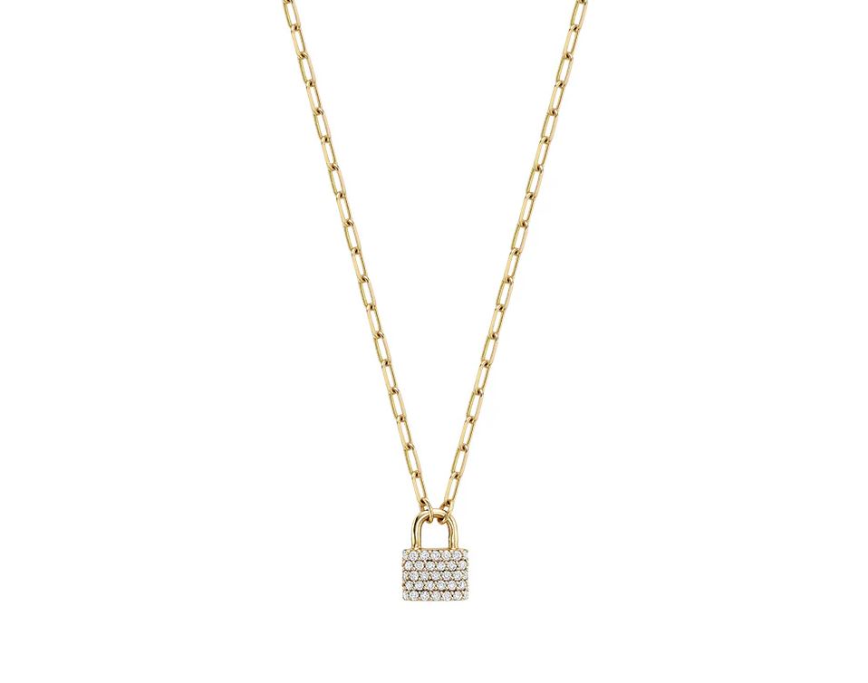 Mini Lock Diamond Pendant