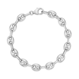 Small Flat Coffee Bean Bracelet in White