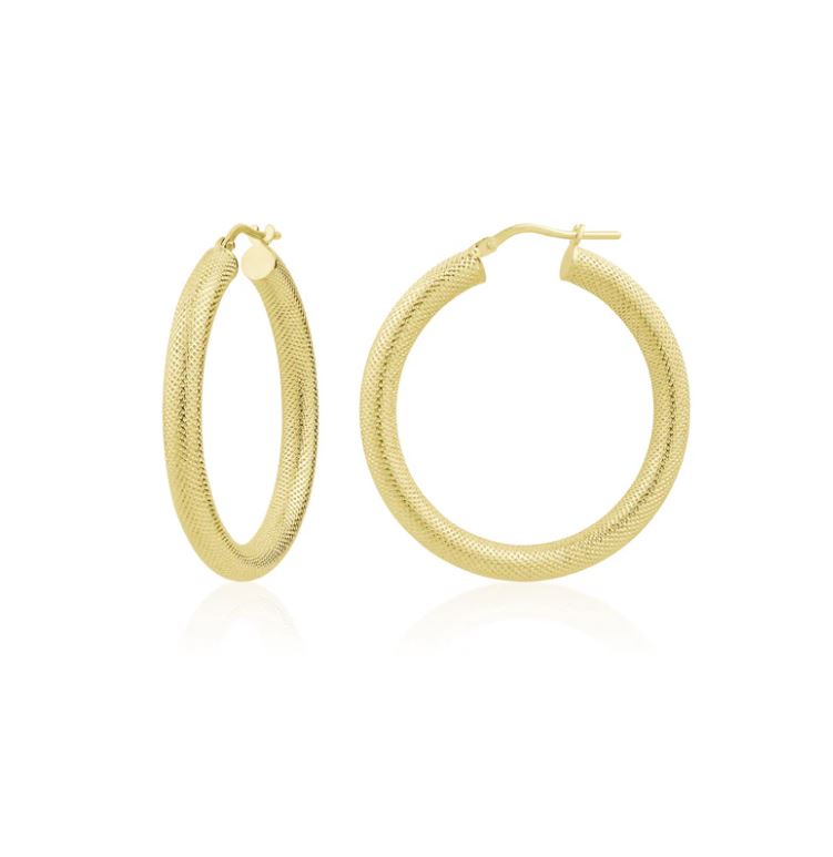 TEXTURED HOOP 30MM IN YELLOW