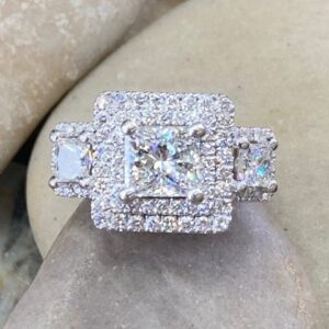115-17446 PRINCESS CUT WITH DOUBLE HALO