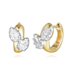 Lab Diamond - Dual Stone Pear Huggy in Yellow