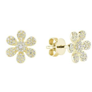 Flower Diamond Stud Earrings