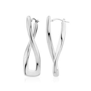 RECTANGULAR TWIST HOOP IN WHITE