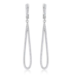 Tear Drop Earrings in White