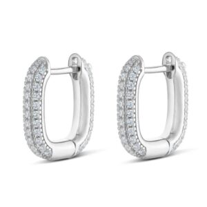 Be Square Pave Earrings in White