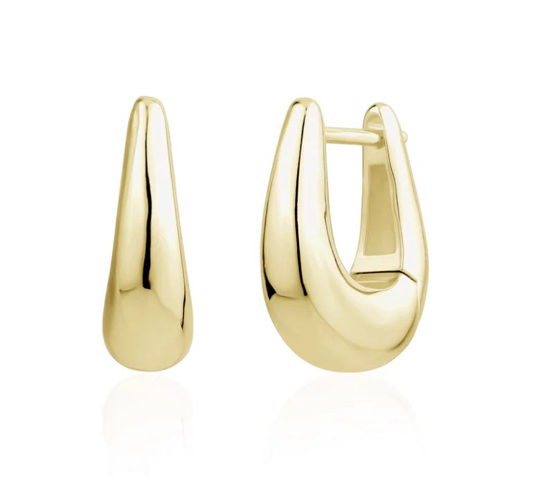 Wedge Rectangular Huggies in Yellow