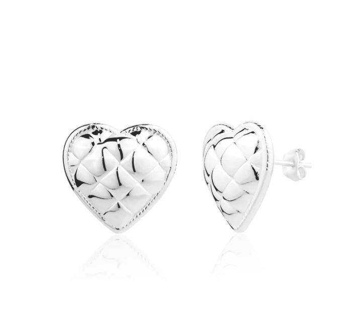 Quilted Puff Heart in White