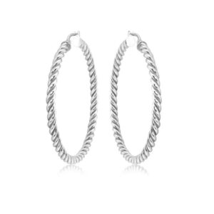 Large Twist Hoop in White