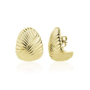 GROOVED SHELL STUDS IN YELLOW