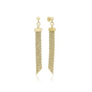 LONG MESH EARINGS IN YELLOW