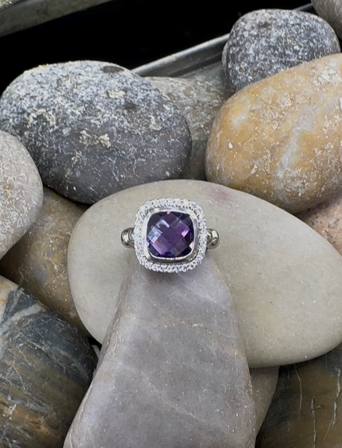 500-12159 Amethyst "Checkerboard" cut - Image 2