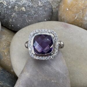 500-12159 Amethyst "Checkerboard" cut