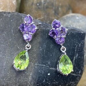 115-17543 Amethyst & Peridot studs