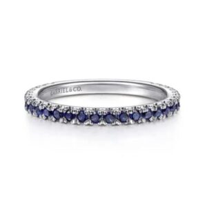 Preorder – 14K White Gold Sapphire Stackable Ring