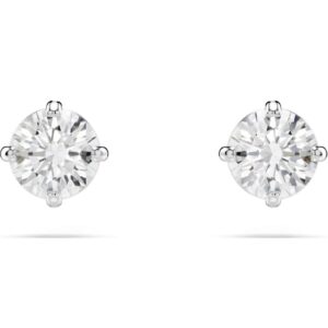 Stilla Attract stud earrings Round cut, White, Rhodium plated