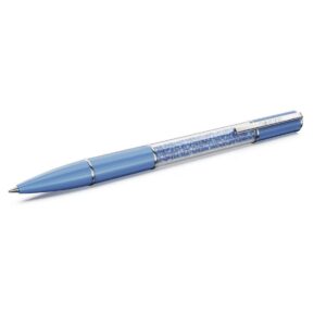 Crystalline ballpoint pen; crystals, Blue, Blue lacquered, chrome plated