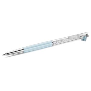 Crystalline ballpoint pen Teddy, Blue, Blue lacquered, chrome plated