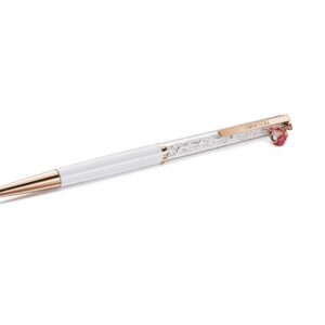 Crystalline ballpoint pen Ladybird, White, Red lacquered, rose gold-tone plated