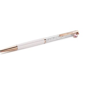 Crystalline ballpoint pen Heart, Pink, Pink lacquered, rose gold-tone plated