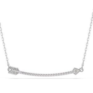 Idyllia pendant Mixed cuts, Arrow, White, Rhodium plated