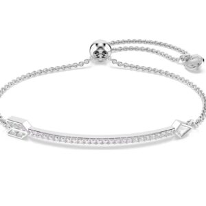 Idyllia bracelet Mixed cuts, Arrow, White, Rhodium plated