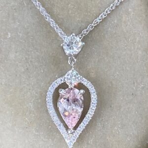 825-10713 MORGANITE & DIAMOND NECKLACE