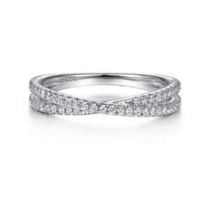 Preorder – 14K White Gold Diamond Criss Cross Ring