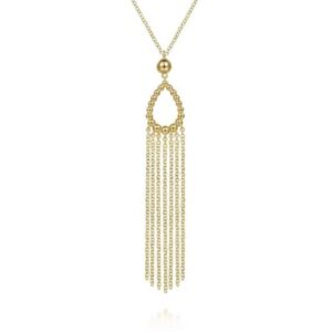 Preorder – 14K Yellow Gold Chain Tassel Pendant Necklace