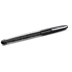 Crystalline rollerball pen Black, Chrome plated