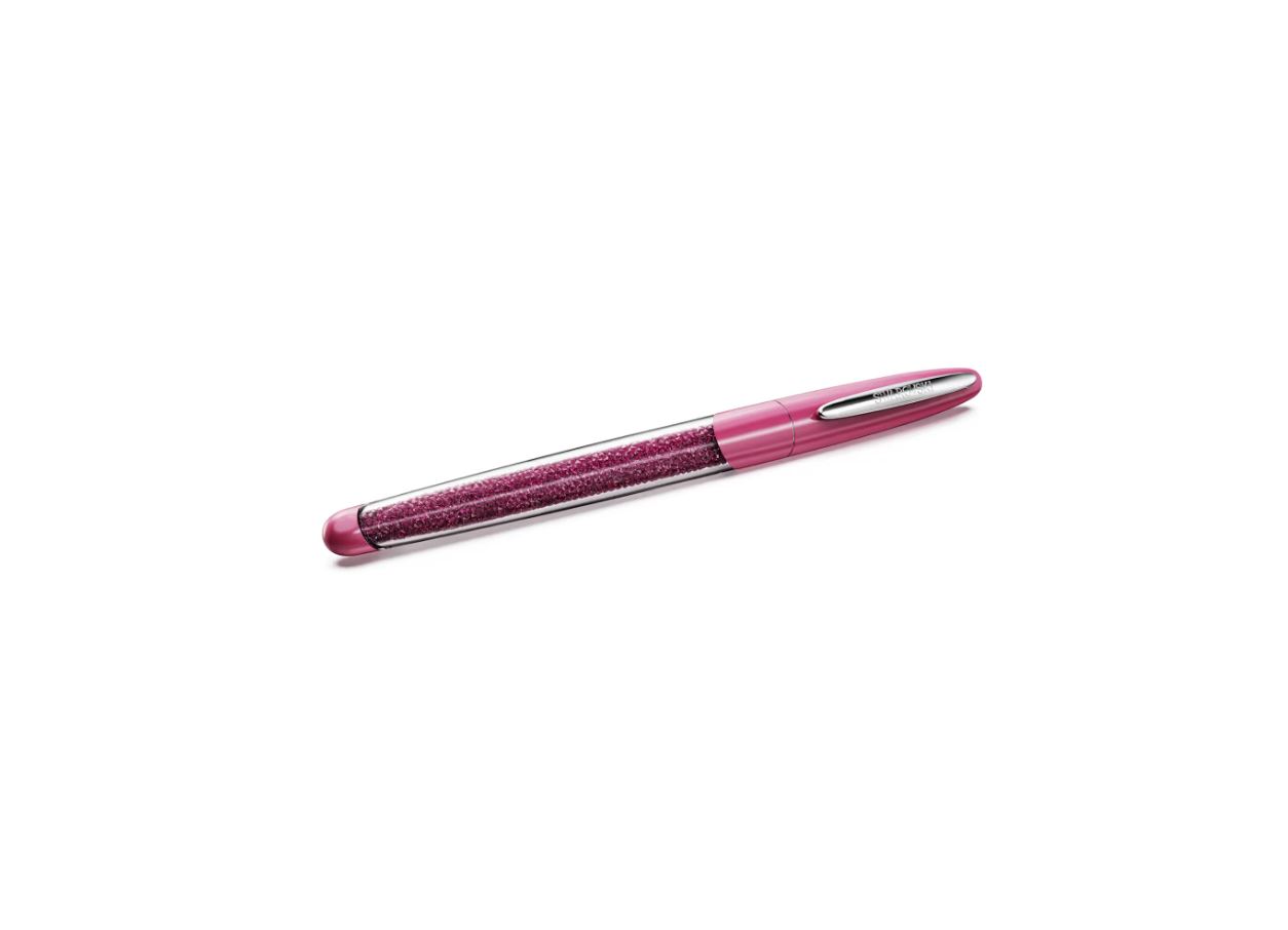 Crystalline rollerball pen Pink, Chrome plated