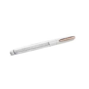 Crystalline rollerball pen White, Rose gold-tone plated