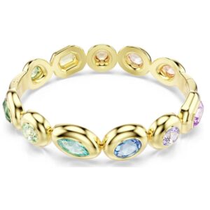 Gema bangle Mixed cuts, Multicoloured, Gold-tone plated