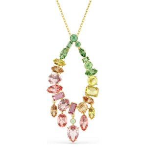 Gema pendant Mixed cuts, Multicoloured, Gold-tone plated