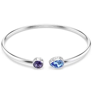 Chroma bangle Mixed cuts, Multicoloured, Rhodium plated