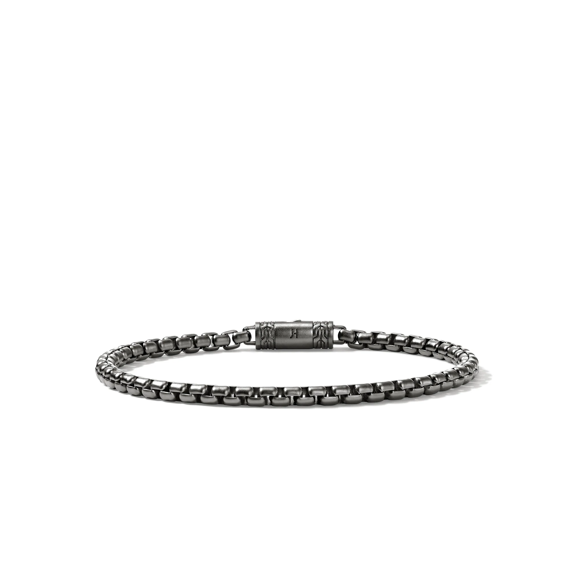 Box Chain Bracelet, Dark Silver, 3.7MM ( Extra Large)