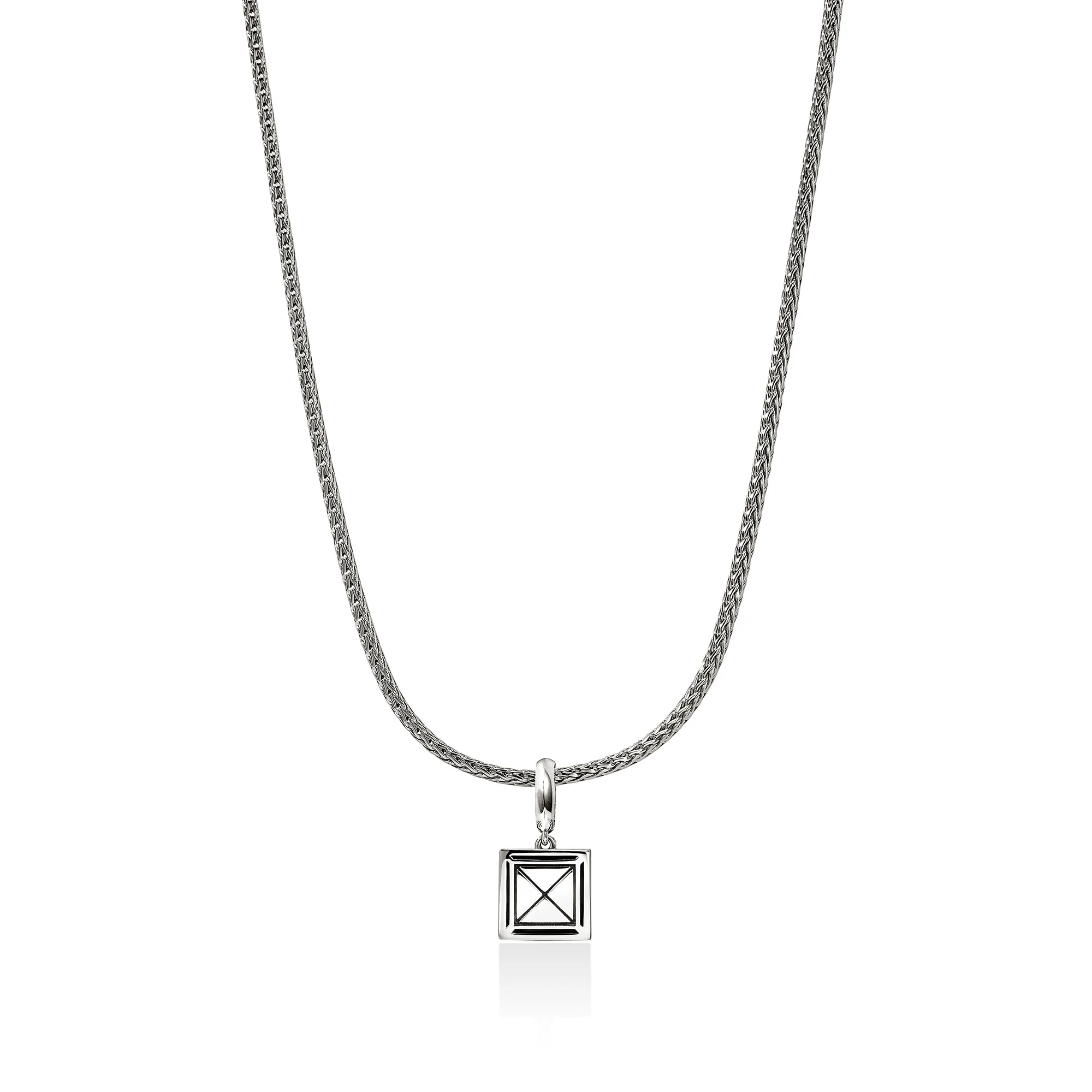 Icon Stud Pendant Necklace, Gold, Sterling Silver, Diamonds, 2.5MM - Image 2