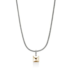 Icon Stud Pendant Necklace, Gold, Sterling Silver, Diamonds, 2.5MM
