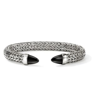 Spear 50 Flex Cuff, Sterling Silver, Black Onyx
