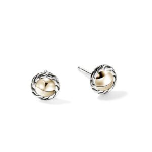JH Essential Stud Earring, Gold, Sterling Silver, 7MM