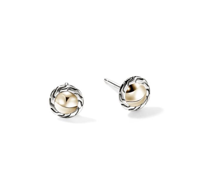 JH Essential Stud Earring, Gold, Sterling Silver, 7MM