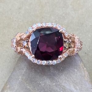 115-17706 RHODOLITE GARNET & DIAMONDS