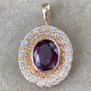 116-14933 RUBILITE & DIAMOND PENTANT