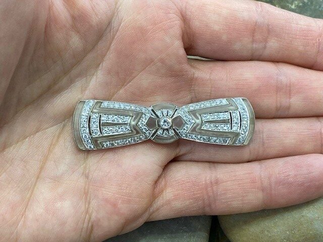 118-10006 DIAMOND & ROCK CRYSTAL BROOCH - Image 5