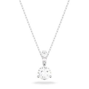 Stilla pendant Round cut, White, Rhodium plated