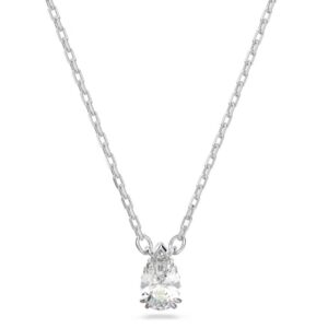Stilla pendant Pear cut, White, Rhodium plated