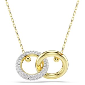 Dextera pendant Interlocking loop, White, 18k gold finish