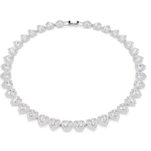 Ariana Grande x Swarovski necklace Mixed cuts, Heart, White, Rhodium plated