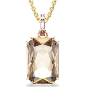 Millenia pendant Octagon cut, Caramel, 18k gold finish