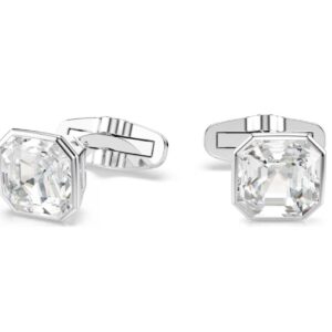Millenia cufflinks Octagon cut, White, Rhodium plated